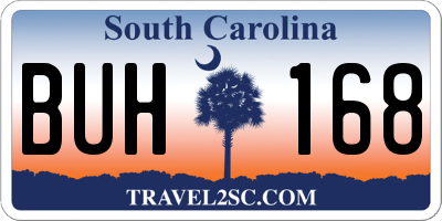 SC license plate BUH168