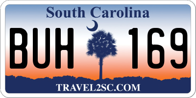 SC license plate BUH169