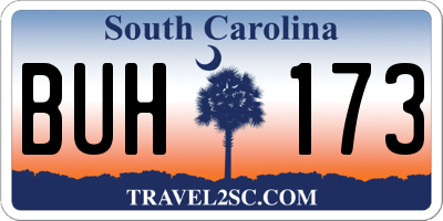 SC license plate BUH173