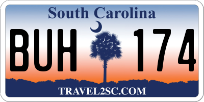 SC license plate BUH174