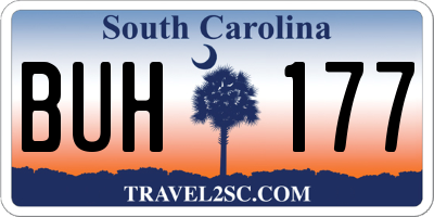 SC license plate BUH177