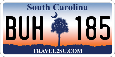 SC license plate BUH185
