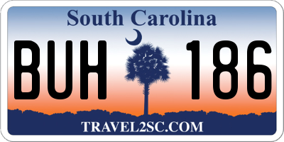 SC license plate BUH186