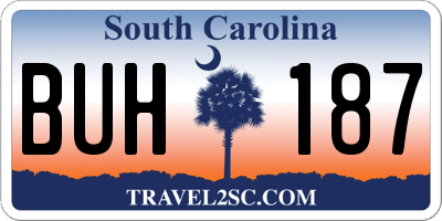 SC license plate BUH187
