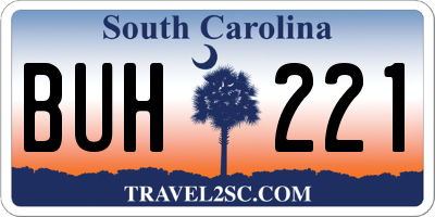 SC license plate BUH221
