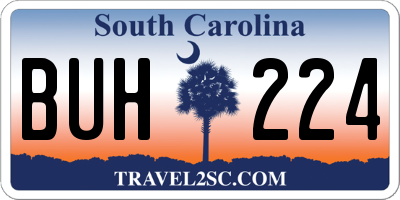 SC license plate BUH224