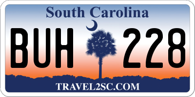 SC license plate BUH228