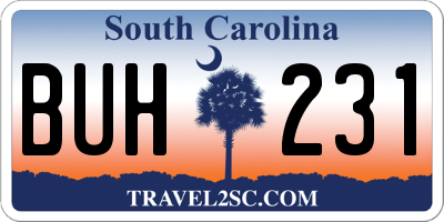 SC license plate BUH231
