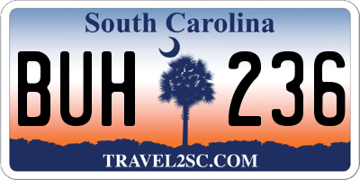 SC license plate BUH236
