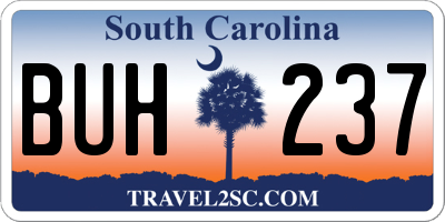 SC license plate BUH237