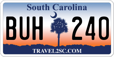 SC license plate BUH240