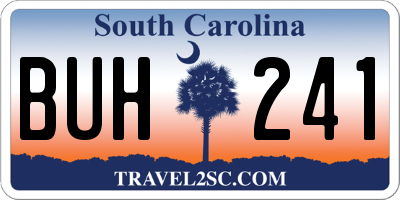 SC license plate BUH241