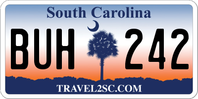 SC license plate BUH242