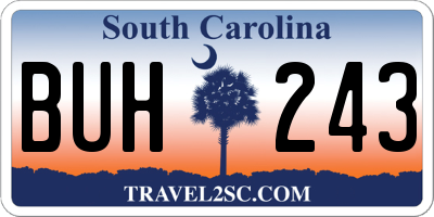 SC license plate BUH243