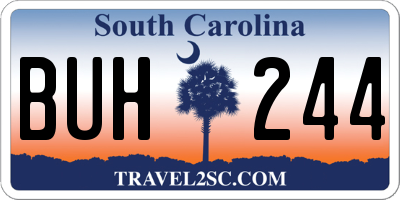 SC license plate BUH244