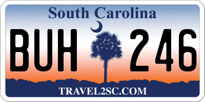SC license plate BUH246