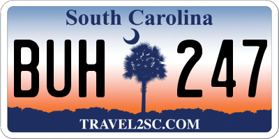 SC license plate BUH247