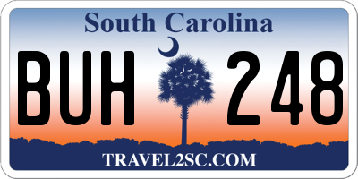 SC license plate BUH248