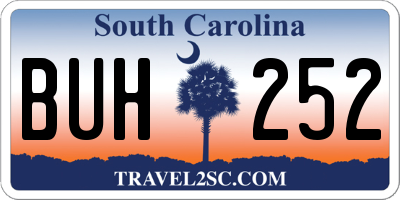 SC license plate BUH252