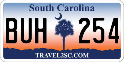 SC license plate BUH254