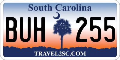 SC license plate BUH255