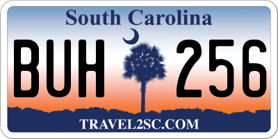 SC license plate BUH256
