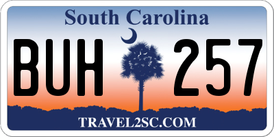 SC license plate BUH257