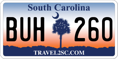 SC license plate BUH260