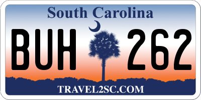 SC license plate BUH262