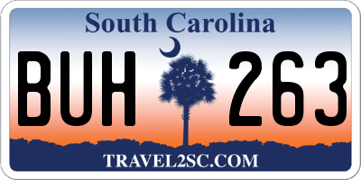 SC license plate BUH263