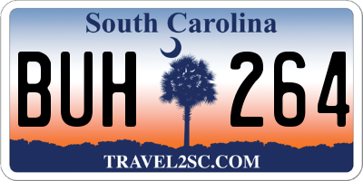 SC license plate BUH264