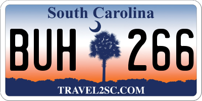 SC license plate BUH266