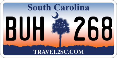 SC license plate BUH268