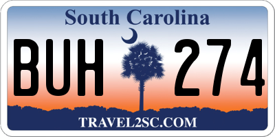 SC license plate BUH274