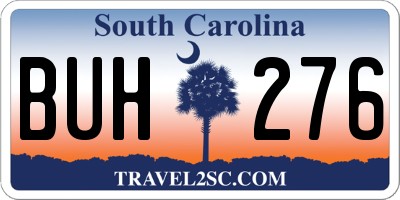 SC license plate BUH276