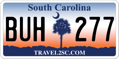 SC license plate BUH277