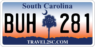 SC license plate BUH281