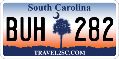 SC license plate BUH282
