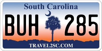 SC license plate BUH285