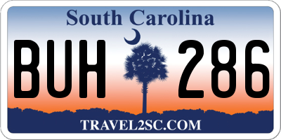 SC license plate BUH286