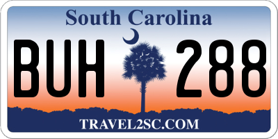 SC license plate BUH288