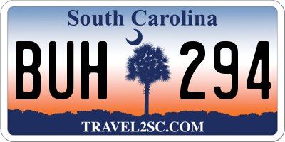 SC license plate BUH294