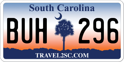 SC license plate BUH296