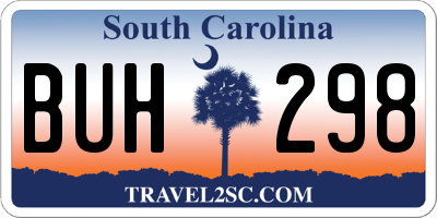 SC license plate BUH298