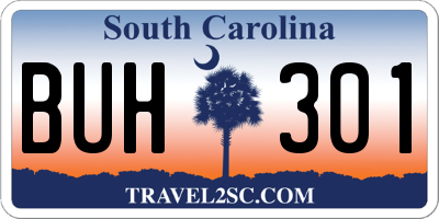 SC license plate BUH301