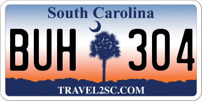 SC license plate BUH304