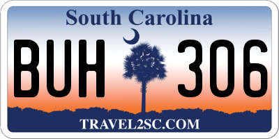 SC license plate BUH306