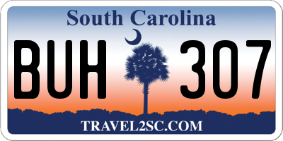 SC license plate BUH307