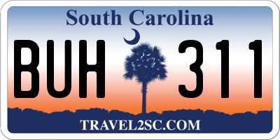 SC license plate BUH311