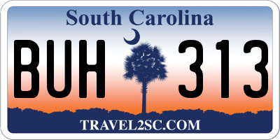SC license plate BUH313
